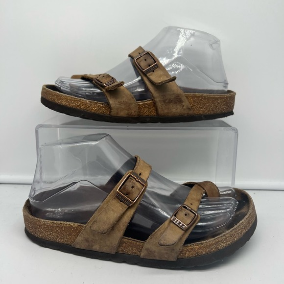 Birkenstock Sandals Womens 36 Mayari Toe Strap Tan US 5 - Picture 1 of 9